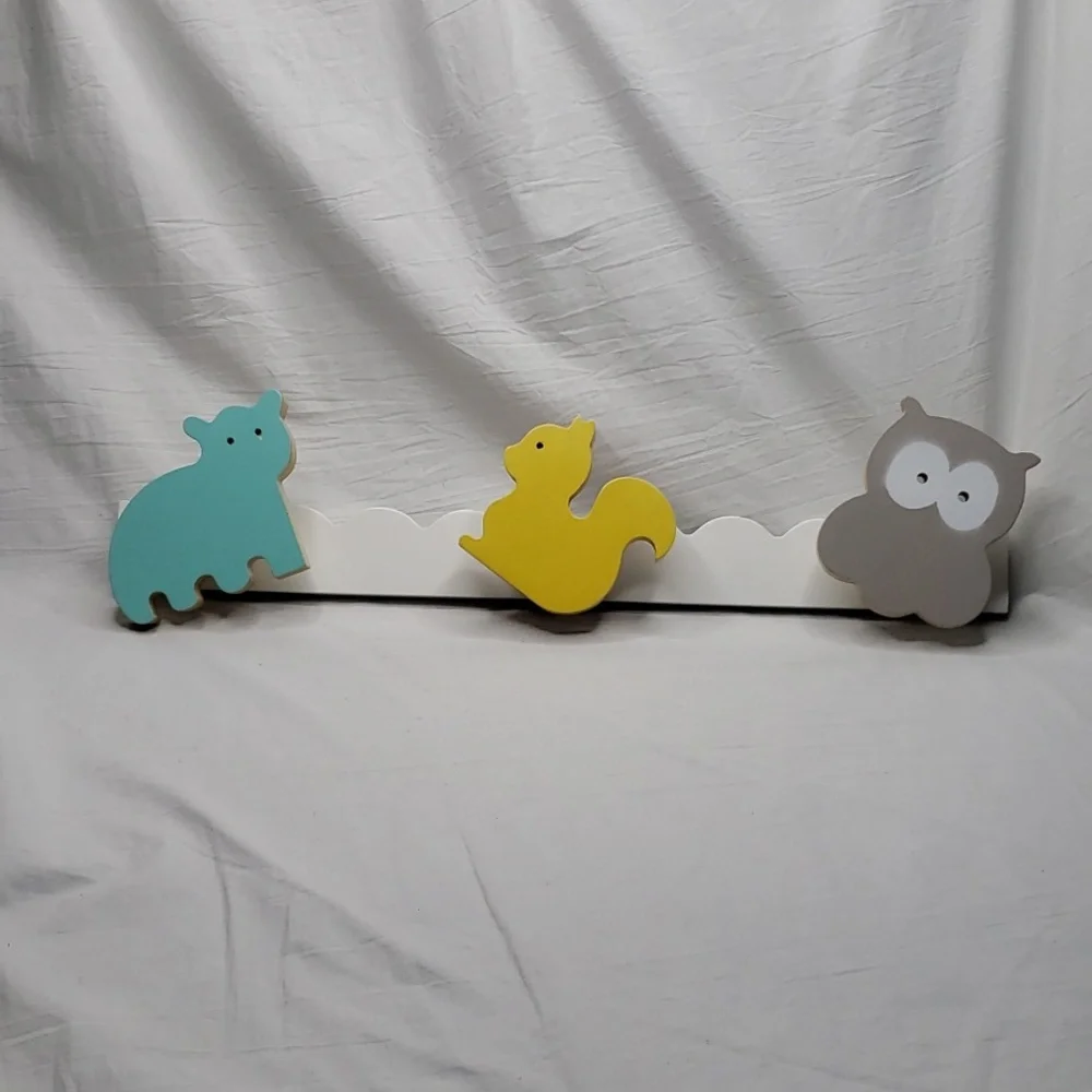 Forest Friends Children's Wooden Wall Hooks